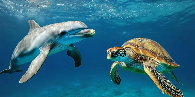 dolphin and turtle